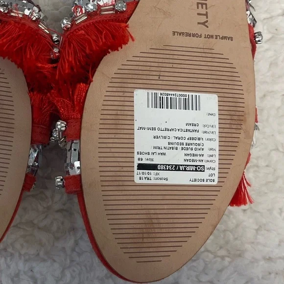 Sole Society Red Fringe Sandals —New - Picture 6 of 6
